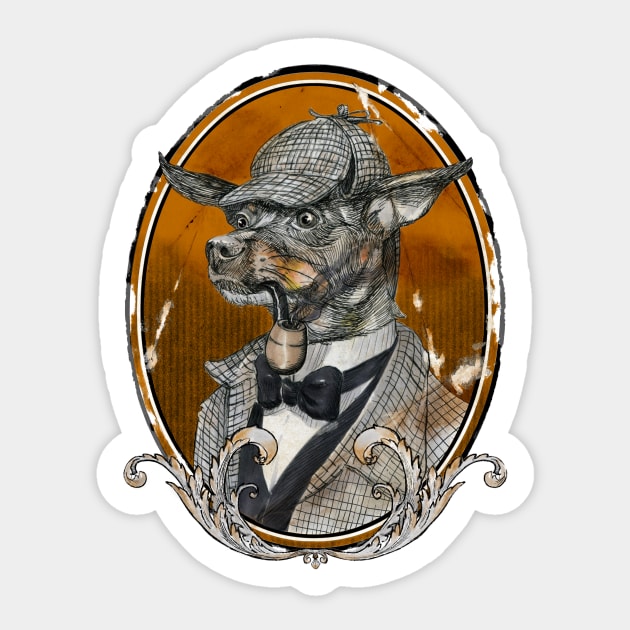 Min-Pin Holmes Sticker by natearts